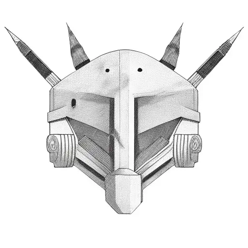 clean anonymous mask  with fade and word be your own hero tattoo design idea
