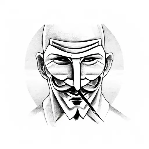 anonymous mask  tattoo design idea