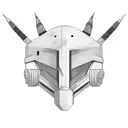 clean anonymous mask  with fade and word be your own hero tattoo design idea