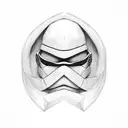 clean anonymous mask  with fade and word be your own hero tattoo design idea
