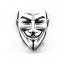 anonymous mask  tattoo design idea