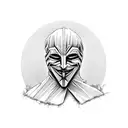 anonymous mask  tattoo design idea