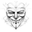 anonymous mask  tattoo design idea
