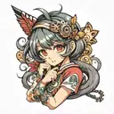 cute anime characters tattoo design idea