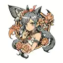 cute anime characters tattoo design idea