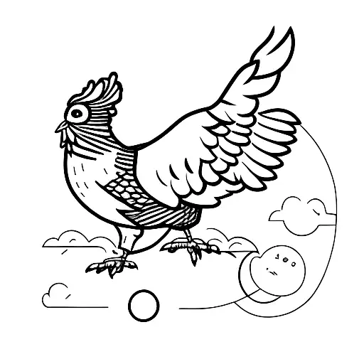 flying chicken aviator tattoo design idea