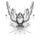 flying chicken aviator tattoo design idea