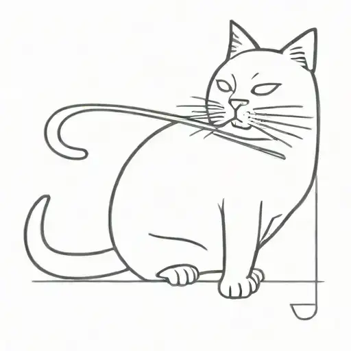 A very fat cat is cooking tattoo design idea