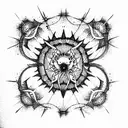 black sun tattoo design idea