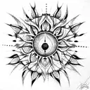black sun tattoo design idea