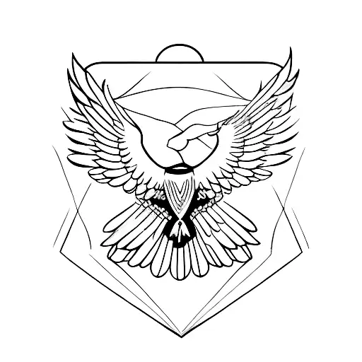 A minimalist tattoo of a majestic eagle in flight, embodying freedom and vision. tattoo design idea