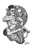 dad died loved jazz music tattoo design idea