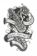 dad died loved jazz music tattoo design idea