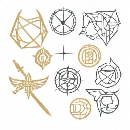 dnd fighter symbols tattoo design idea