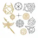 dnd fighter symbols tattoo design idea