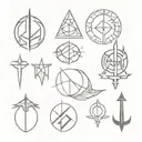 dnd fighter symbols tattoo design idea