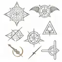 dnd fighter symbols tattoo design idea