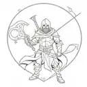 dnd fighter tattoo design idea