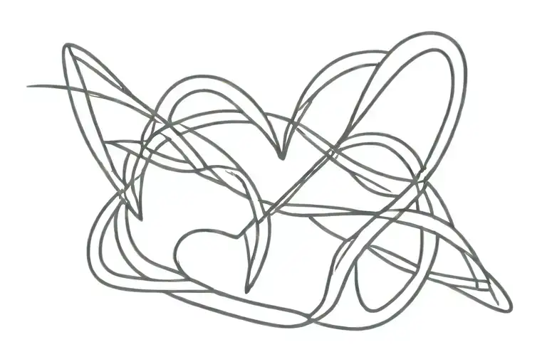 4 intertwined hearts tattoo design idea