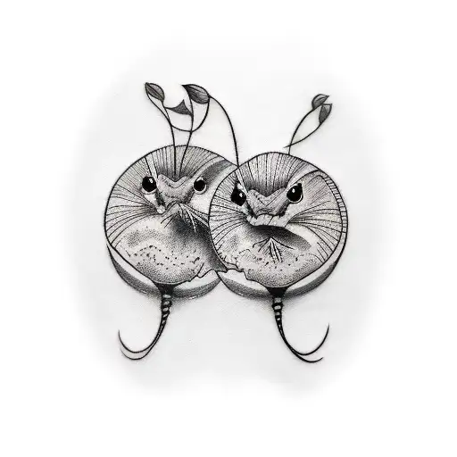 Cherry twin matching tattoos  tattoo design idea