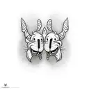 matching twin cartoon characters  tattoo design idea