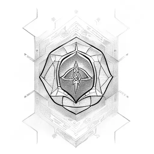 cyber sigil with Lilly of the valley tattoo design idea