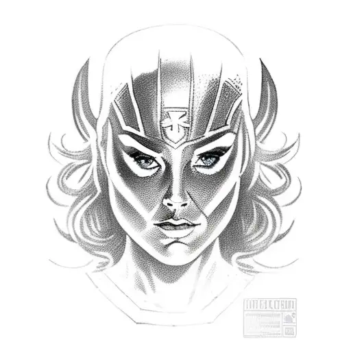 captain marvel, spidergirl, and Jane foster as Thor  tattoo design idea