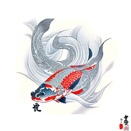 pez koi tattoo design idea