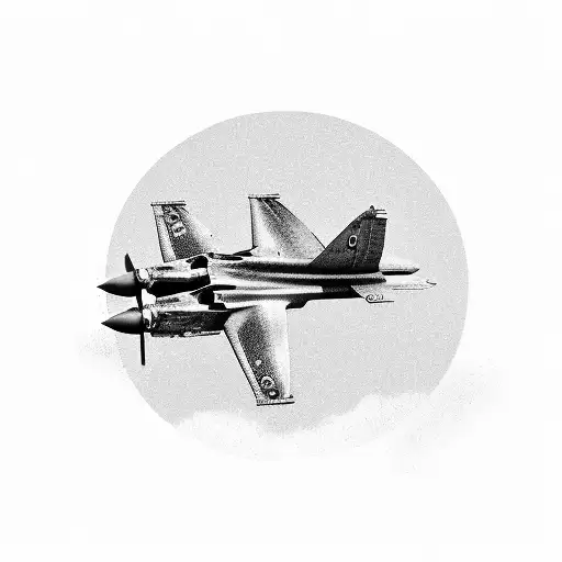 An off-road vehicle driving through a battlefield with fighter planes flying overhead tattoo design idea