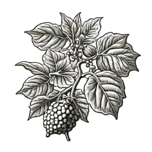 fig plant greek style tattoo design idea
