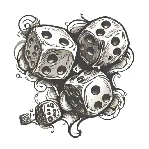 dice symbolizing the gamble tattoo design idea