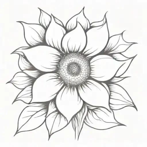 sunflower focusing on the spiril of the seeds in the middle tattoo design idea