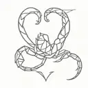 scorpion in the shape of a heart   tattoo design idea