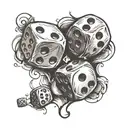 dice symbolizing the gamble tattoo design idea