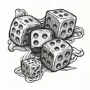 dice symbolizing the gamble tattoo design idea