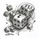 dice symbolizing the gamble tattoo design idea
