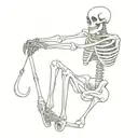 skeleton holding handle bars tattoo design idea