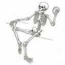 skeleton holding handle bars tattoo design idea