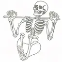 skeleton holding handle bars tattoo design idea