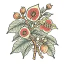 Greek fig plant tattoo design idea