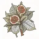 Greek fig plant tattoo design idea
