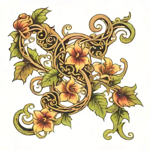 abide vine wrapping tattoo design idea