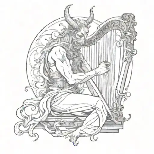 the devil plays the harp tattoo design idea