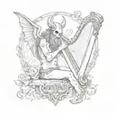 the devil plays the harp tattoo design idea