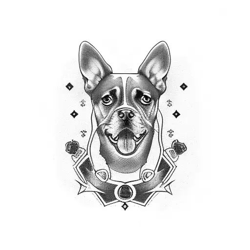 Dog with 3 heads tattoo design idea