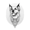 Dog with 3 heads tattoo design idea