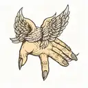angel wings on hand and pointer finger tattoo tattoo design idea