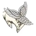 angel wings on hand and pointer finger tattoo tattoo design idea