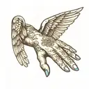 angel wings on hand and pointer finger tattoo tattoo design idea