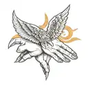 angel wings on hand and pointer finger tattoo tattoo design idea